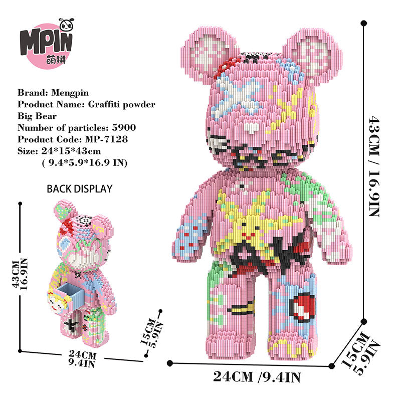【43cm】M7128 Graffiti powder Big Bear