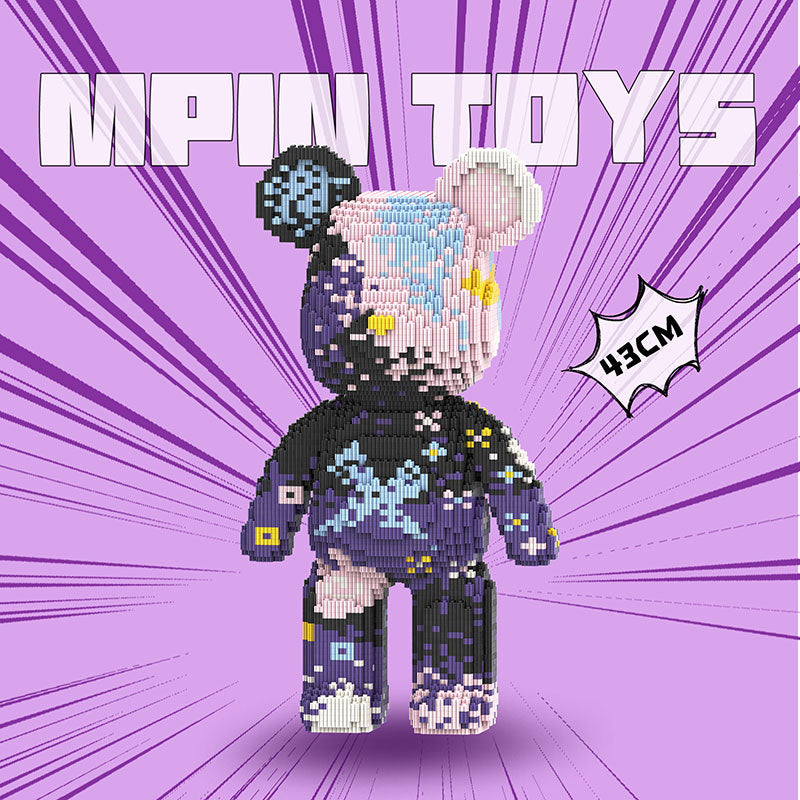 【43cm】M7129  Graffiti Graffiti Purple Big Bear