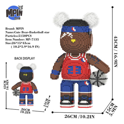 【43cm】M7135 CuteBear-Basketballstar