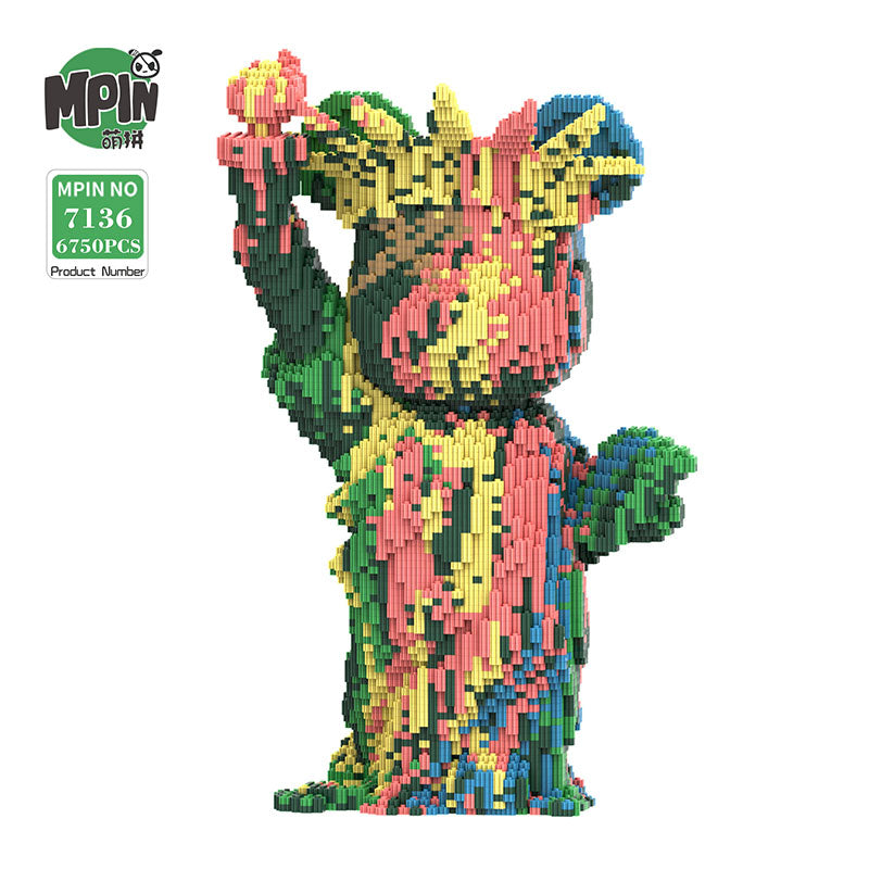 【46cm】M7136 Cute Bear-Statue of Liberty Fluid