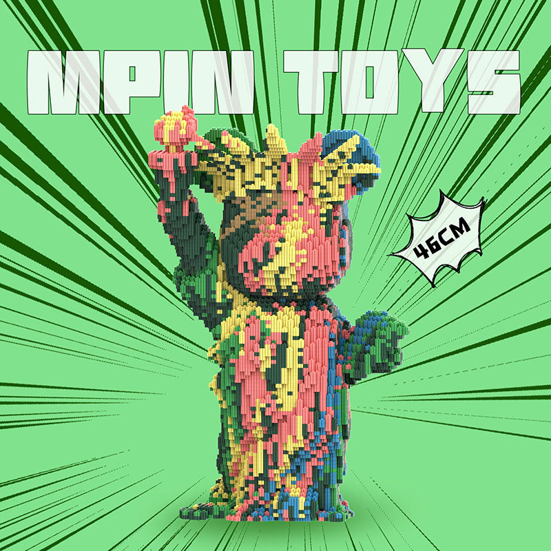 【46cm】M7136 Cute Bear-Statue of Liberty Fluid