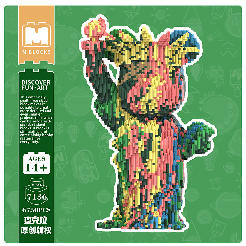 【46cm】M7136 Cute Bear-Statue of Liberty Fluid