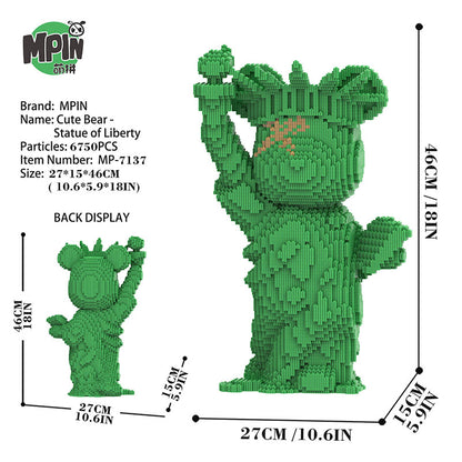 【46cm】M7137 Cute Bear-Statue of Liberty