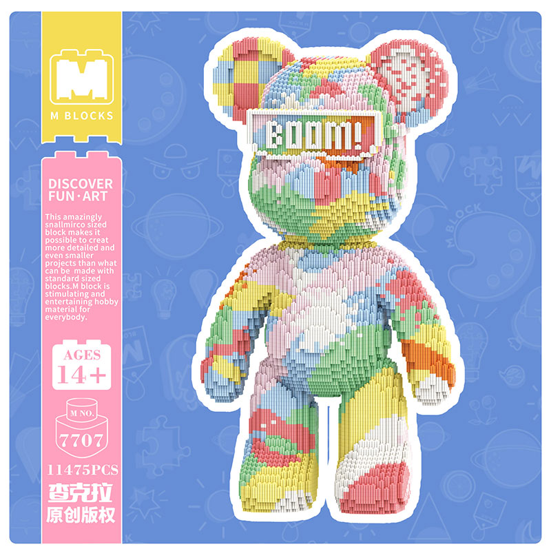 【55cm】M7707 Colorful Rainbow Violent Bear