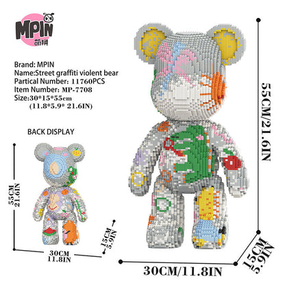 【55cm】M7708 Street graffiti violent bear