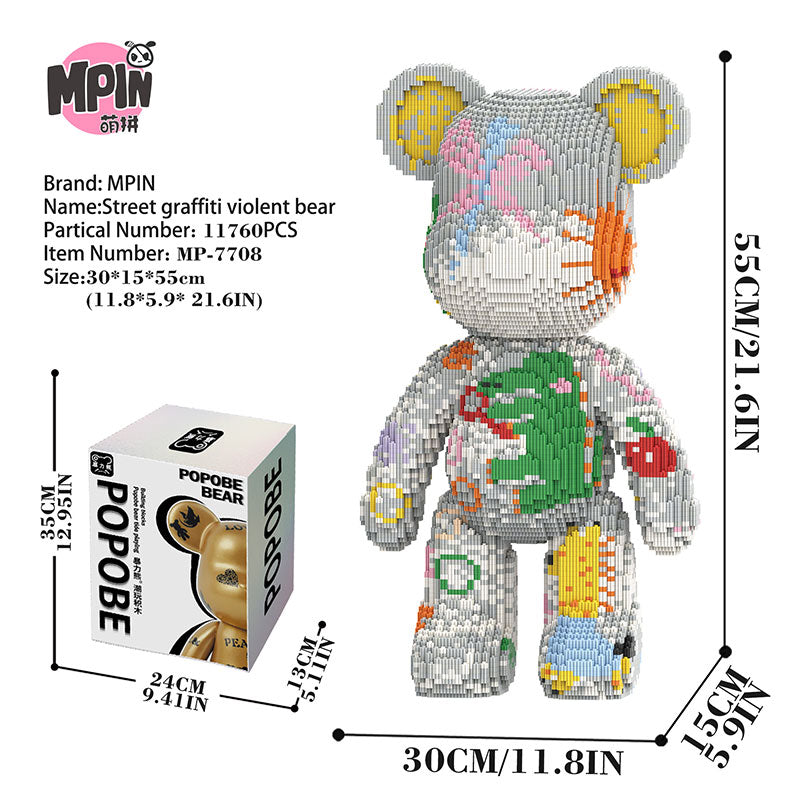 【55cm】M7708 Street graffiti violent bear