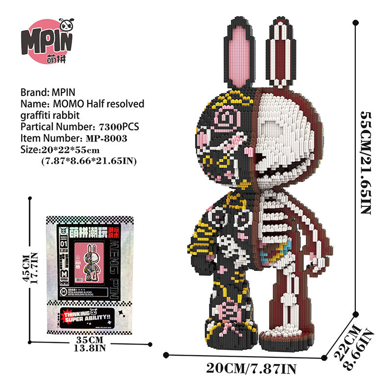 【55cm】M8003 Half resolved graffiti rabbit