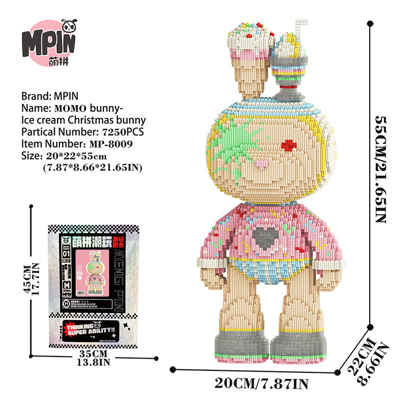 【55cm】M8009 Ice cream Christmas bunny