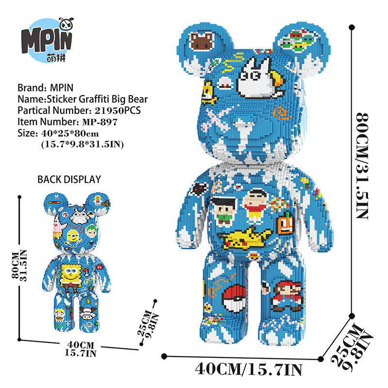 【80cm】M897 Sticker Graffiti Big Bear