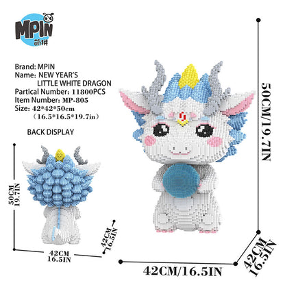【50cm】M805 New Year's Little White Dragon