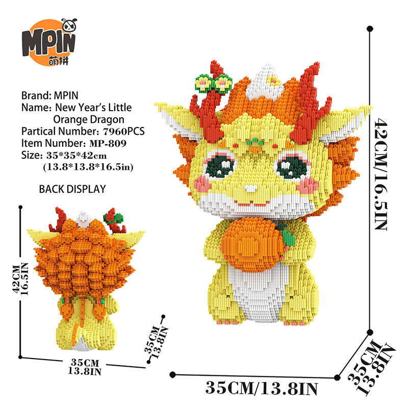 【40cm】M809 New Year's Little Orange Dragon